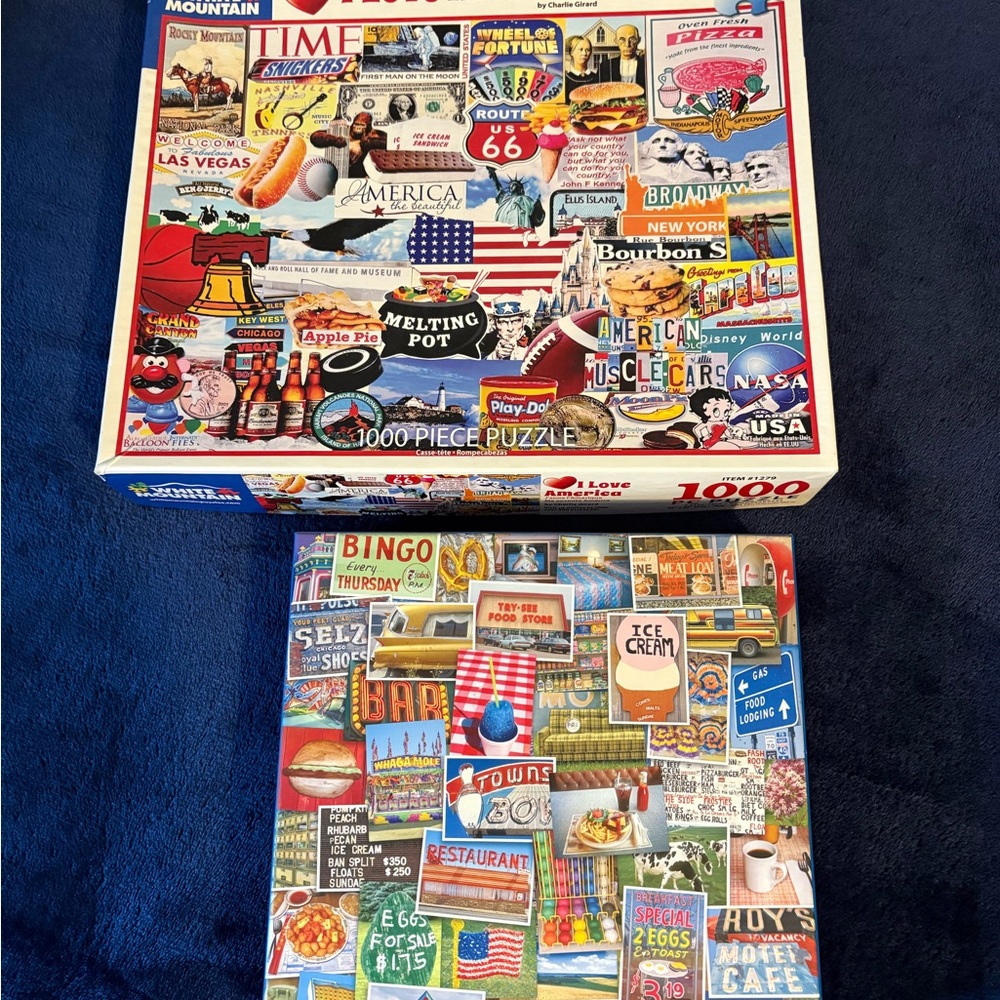 White Mountain 1000 Piece Puzzle & Gallison 500 piece puzzle